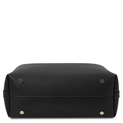 Black leather Handbags Clio - by Tuscany Leather