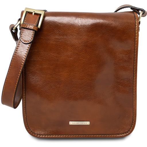 TL Messenger - Two compartments leather shoulder bag