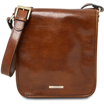 TL Messenger - Two compartments leather shoulder bag