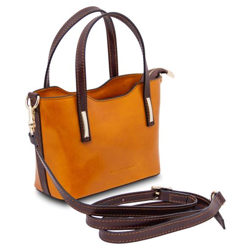Dark Blue leather Handbags Amelia - by Tuscany Leather