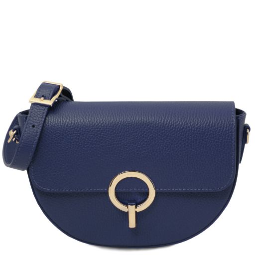 Dark Blue leather Shoulder Bags Astrea - by Tuscany Leather
