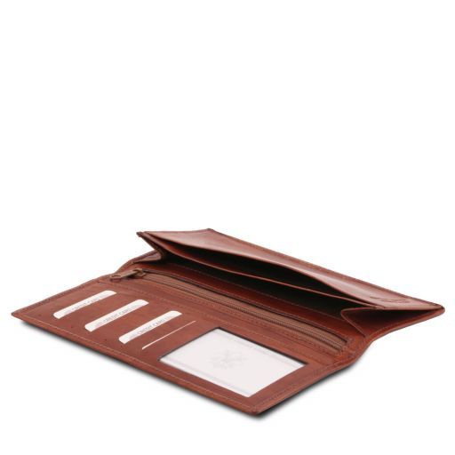 Brown leather Wallets & Money Clips Exclusive vertical by Tuscany Leather