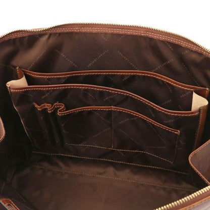 Brown leather Briefcases Ravenna - by Tuscany Leather