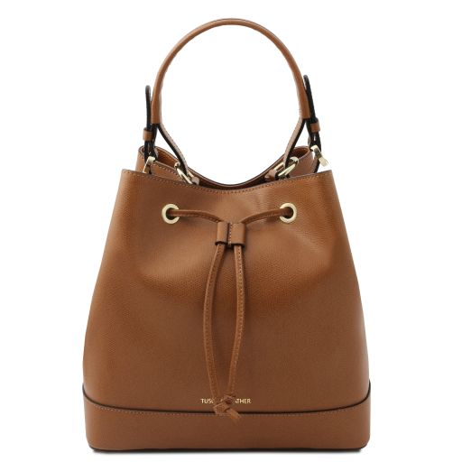 Cognac leather Handbags Minerva - by Tuscany Leather