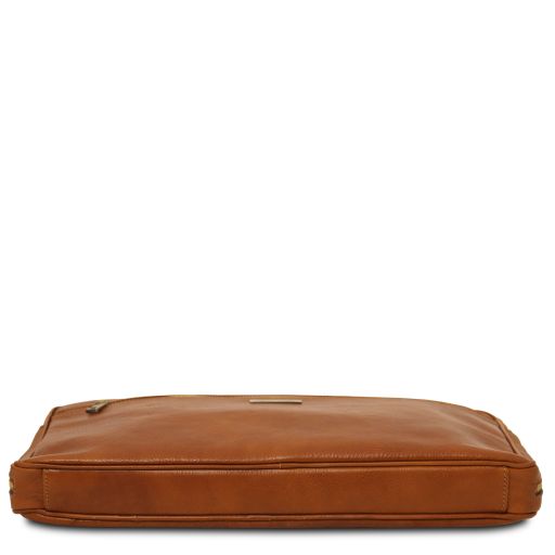 Black leather Messenger Bags Caserta - by Tuscany Leather