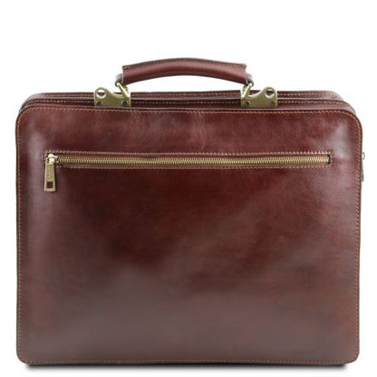 Brown leather Briefcases Venezia - by Tuscany Leather