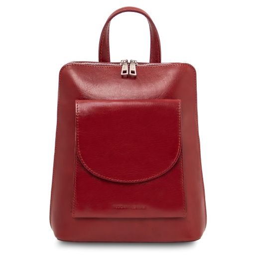 Red leather Backpacks Paris - by Tuscany Leather