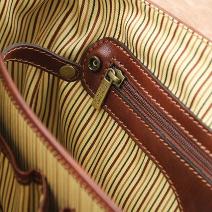 Dark Brown leather Briefcases Mantova - by Tuscany Leather