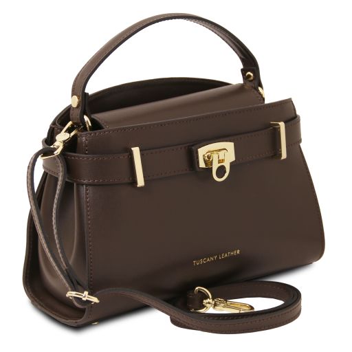 Coffee leather Handbags Maisy - by Tuscany Leather