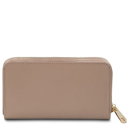 Gaia - Double zip around leather wallet