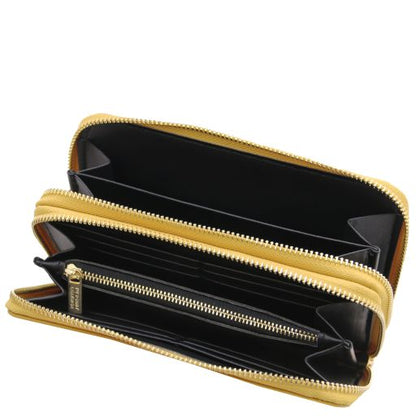 Mira - Double zip around leather wallet