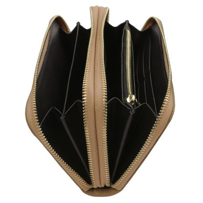 Ada - Double zip around soft leather wallet