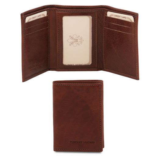 Brown leather Wallets & Money Clips Exclusive 3 by Tuscany Leather