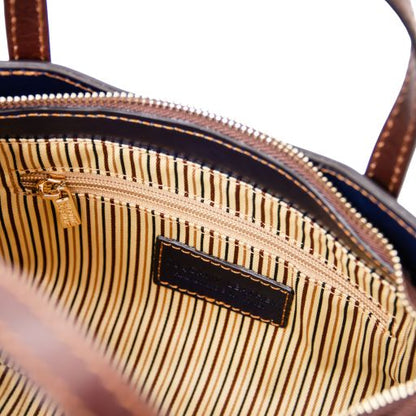 Dark Blue leather Handbags Amelia - by Tuscany Leather