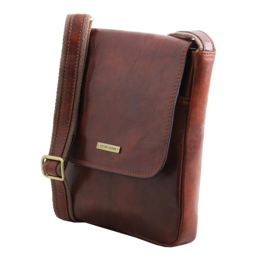 Dark Brown leather Satchels John - by Tuscany Leather