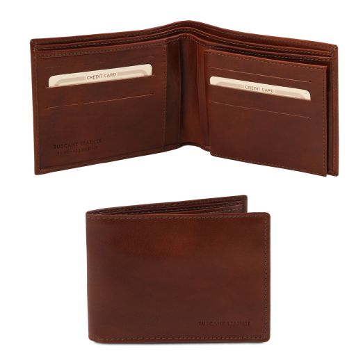 Brown leather Wallets & Money Clips Exclusive 3 by Tuscany Leather