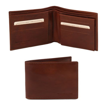 Brown leather Wallets & Money Clips Exclusive 3 by Tuscany Leather