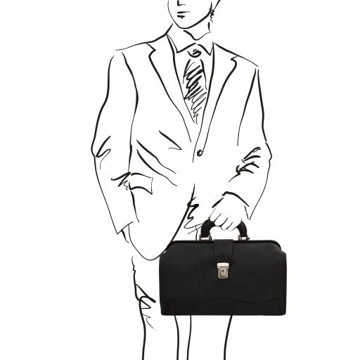 Black leather Doctor Bags Raffaello - by Tuscany Leather