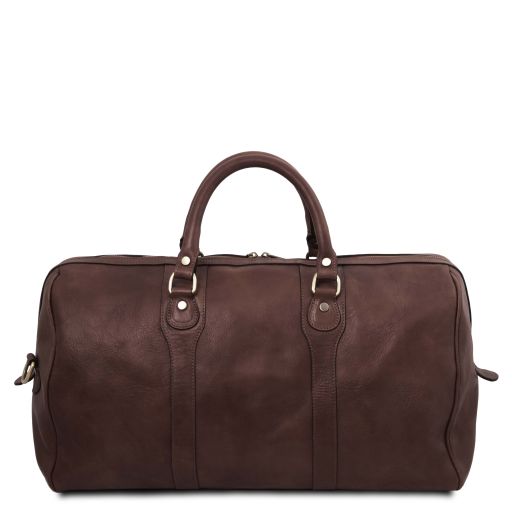 Dark Brown leather Duffel Bags Oslo - by Tuscany Leather