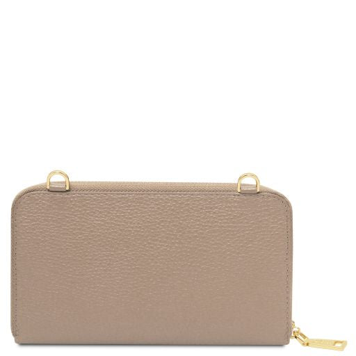 Urania - Leather wallet/phone holder with strap