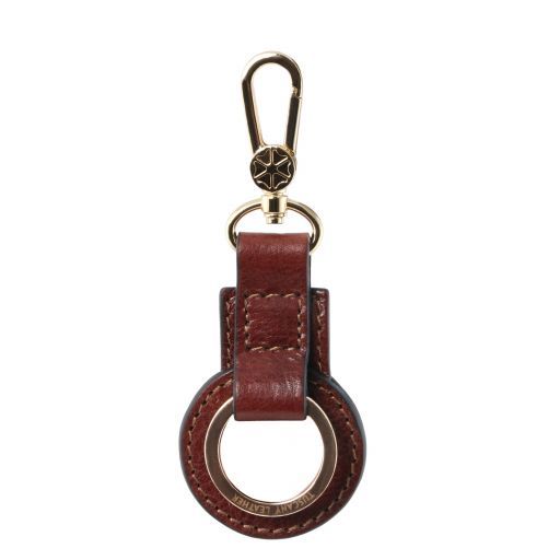 Brown leather Travel Accessories Leather key by Tuscany Leather