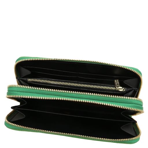 Ada - Double zip around soft leather wallet