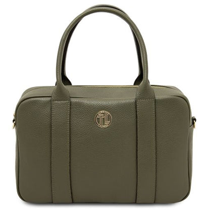Forest Green leather Handbags Stephany - by Tuscany Leather