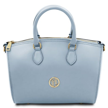 Light Blue leather Handbags Layla - by Tuscany Leather