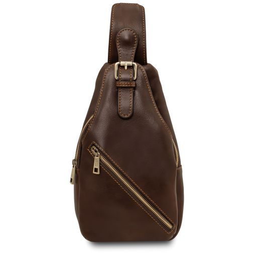 Dark Brown leather Satchels Kevin - by Tuscany Leather