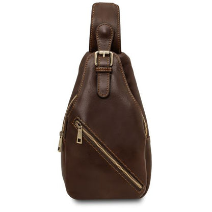 Dark Brown leather Satchels Kevin - by Tuscany Leather