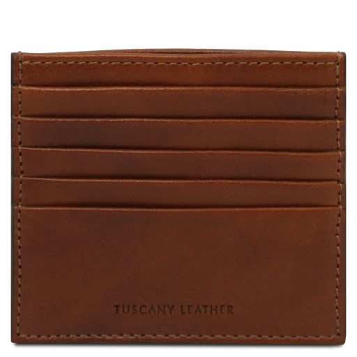 Brown leather Travel Accessories Leather card by Tuscany Leather