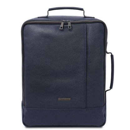 Dark Blue leather Backpacks Brooklyn - by Tuscany Leather