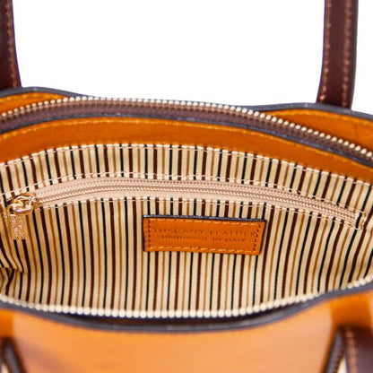 Dark Blue leather Handbags Amelia - by Tuscany Leather