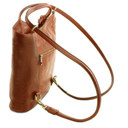 Patty - Leather convertible backpack shoulderbag
