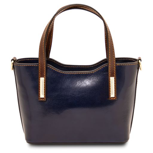 Dark Blue leather Handbags Amelia - by Tuscany Leather