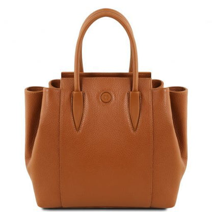 Cognac leather Handbags Tulipan - by Tuscany Leather