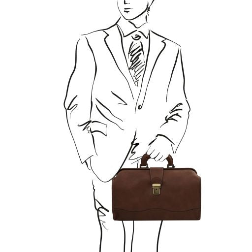 Black leather Doctor Bags Raffaello - by Tuscany Leather