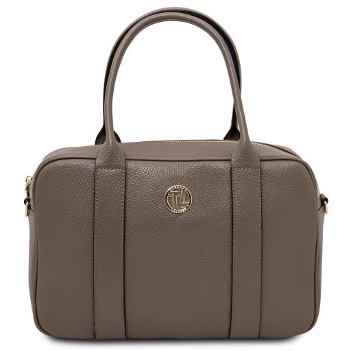 Dark Taupe leather Handbags Stephany - by Tuscany Leather
