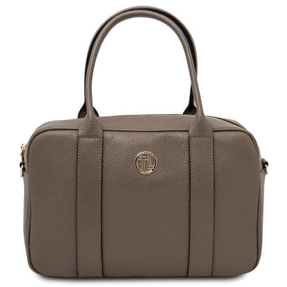 Dark Taupe leather Handbags Stephany - by Tuscany Leather