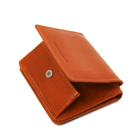 Exclusive leather wallet with coin pocket