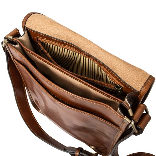 TL Messenger - Two compartments leather shoulder bag