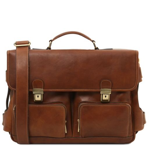 Brown leather Laptop Bags Ventimiglia - by Tuscany Leather