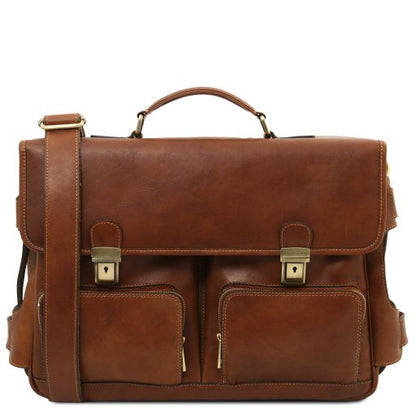 Brown leather Laptop Bags Ventimiglia - by Tuscany Leather