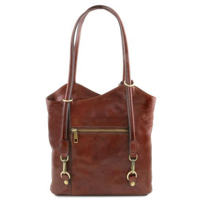 Patty - Leather convertible backpack shoulderbag
