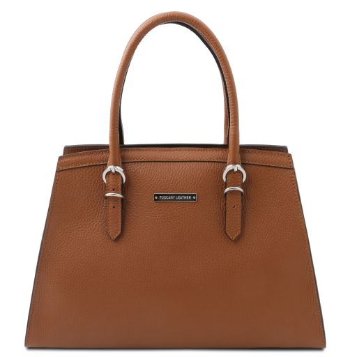 Cognac leather Handbags TL by Tuscany Leather