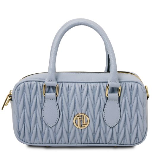 Light Blue leather Handbags Mousse - by Tuscany Leather
