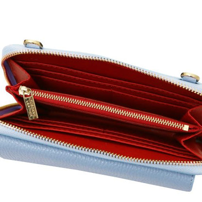 Urania - Leather wallet/phone holder with strap