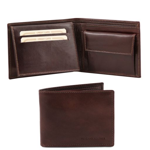 Exclusive 3 fold leather wallet for men with coin pocket