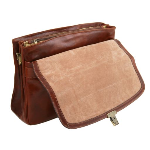 Alessandria - Leather multi compartment TL SMART laptop briefcase