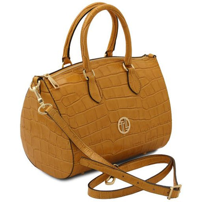 Light Blue leather Handbags Layla - by Tuscany Leather